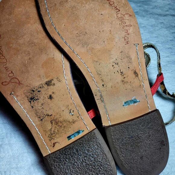 SSM EDELMAN thong sandal size 6.5 flat leather Used. - Picture 2 of 6